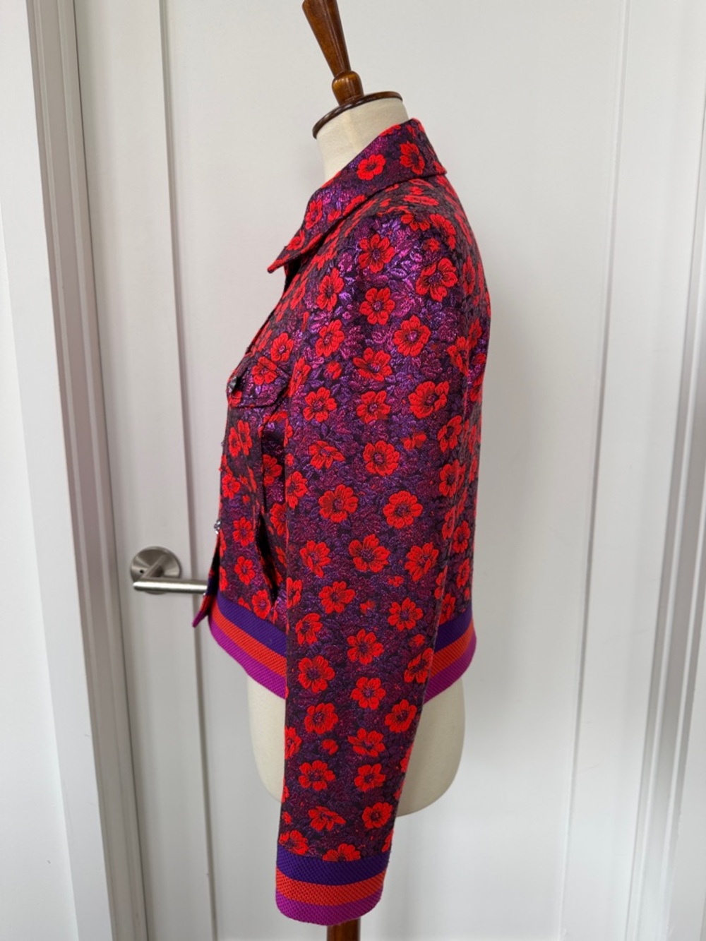 Louise Kennedy Metallic Thread Moto Jacket S - Picture 3 of 12
